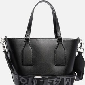 Marc Jacobs Black Saffiano Leather Tote with Logo Strap